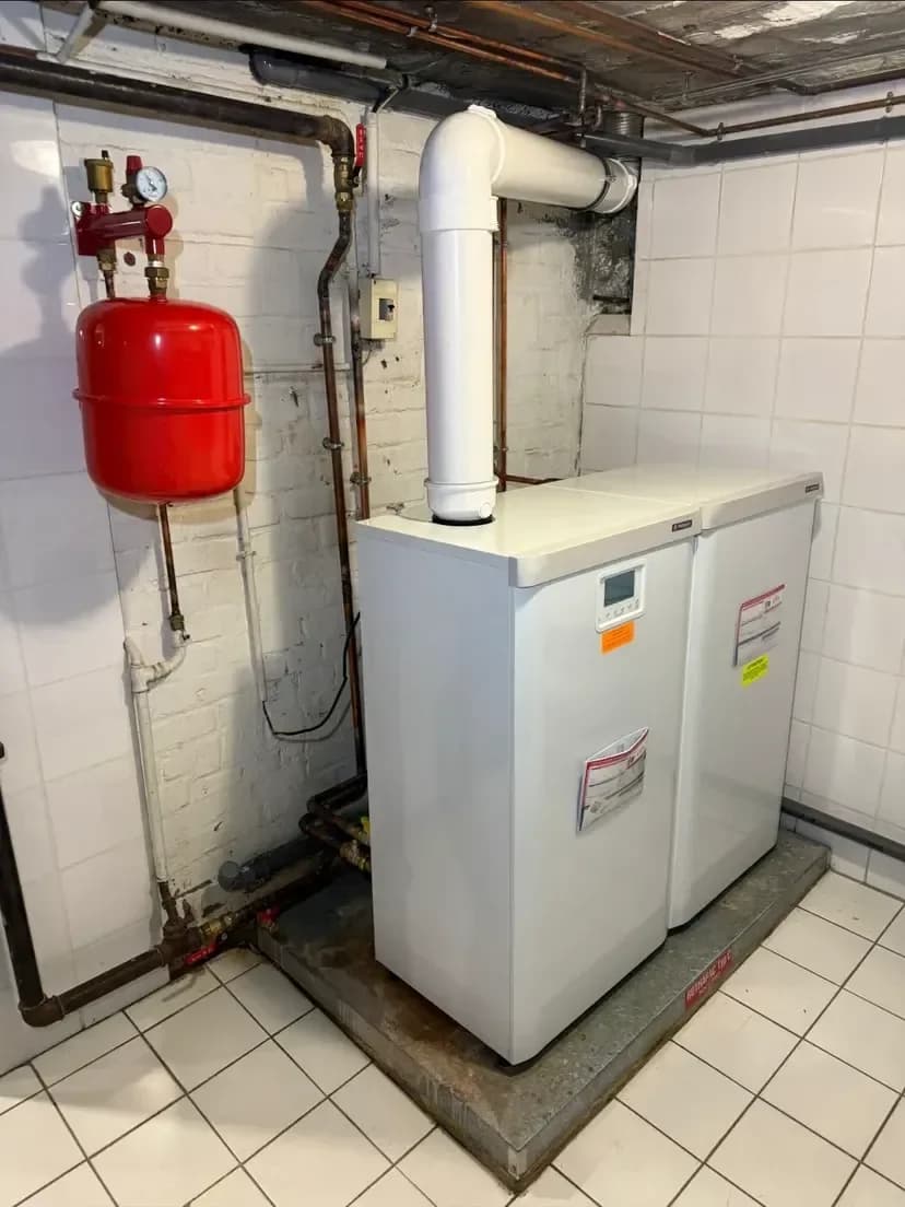 Boiler room technical space with boilers — After