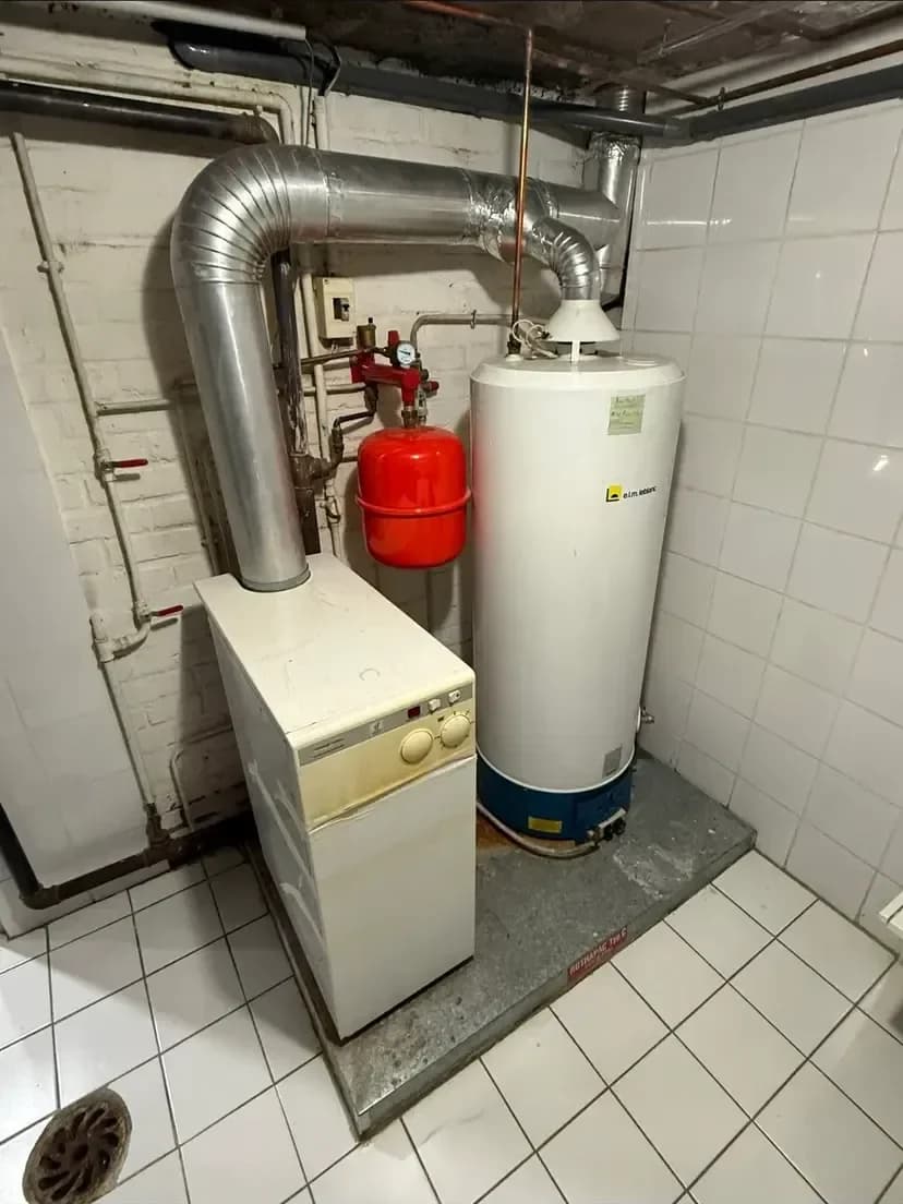 Boiler room technical space with boilers — Before